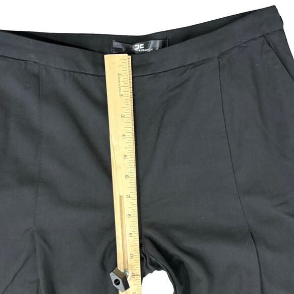 Elisabetta Franchi Black Pleated Wide Leg Pants Wool Blend Trousers sz 40 / 10 - Picture 8 of 12